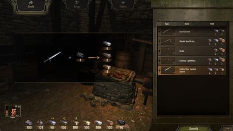 Mount and Blade Bannerlord / TaleWorlds Entertainment Smelting. Next, you’ll want to take any unwanted weapons you have in your inventory and turn them into materials through smelting. As you smelt down weapons you will learn new smithing parts as you go. We’ll be using the materials gained from smelting to forge some weapons..