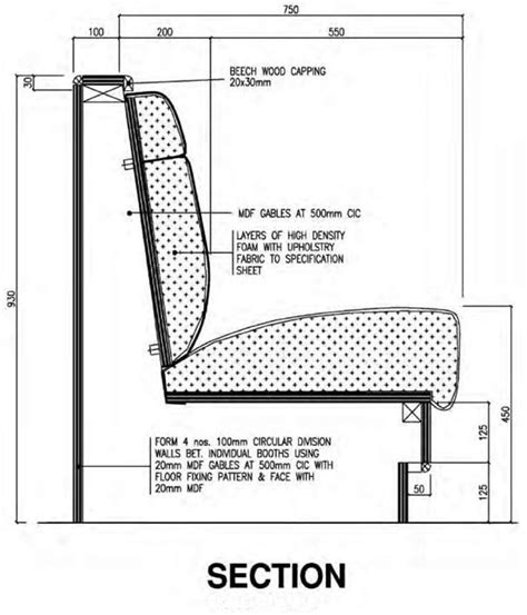 Banquette Seating Detail Drawing