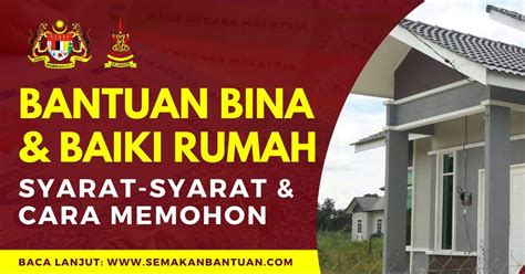 Bantuan Bina & Baiki Rumah di bawah Inisiatif Peduli Rakyat. Ini syarat ...