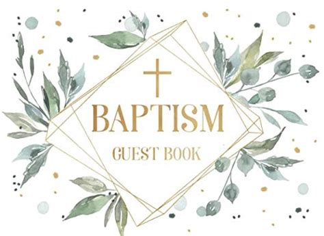 Read Online Baptism Guest Book Decorated With Beautiful Watercolor Leaves  For 250 Guests And Their Messages By Glad Tidings Studio