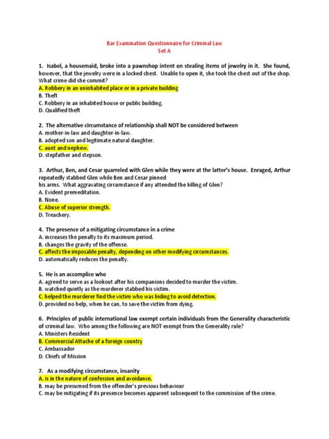 Bar Exam Example Pdf