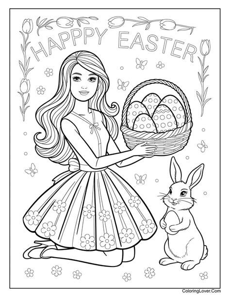 Barbie Easter Coloring Pages