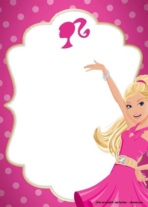 Barbie Invites Templates