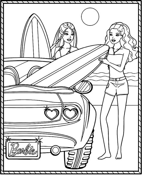 Barbie Summer Coloring Pages