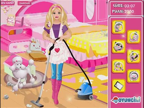 Barbie ev temizlik oyunları oyun skor