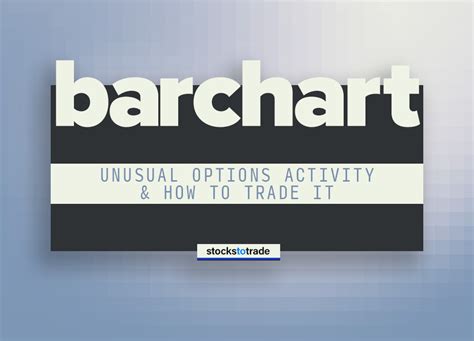 Unusual Options Activity identifies options contracts that are trading at a higher volume relative to the contract's open interest. Unusual Options can provide insight on what "smart money" is doing with large volume orders, signaling new positions and potentially a big move in the underlying asset. Barchart Premier Members can view the current ...Web. 