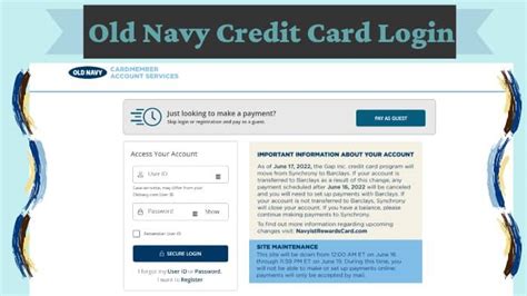 Barclays old navy account login. Enter your username and password. Remember username. Forgot username or password? Sign up for online access. Manage your credit card account online - track account activity, make payments, transfer balances, and more. 