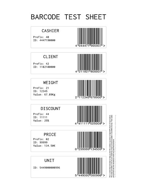 Barcode Test Sheet PDF