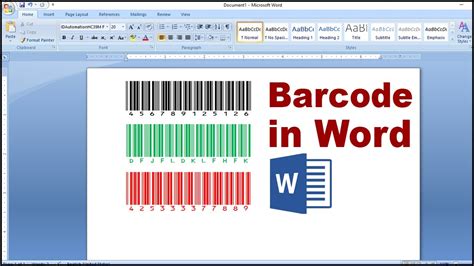 Barcoding in Microsoft Word