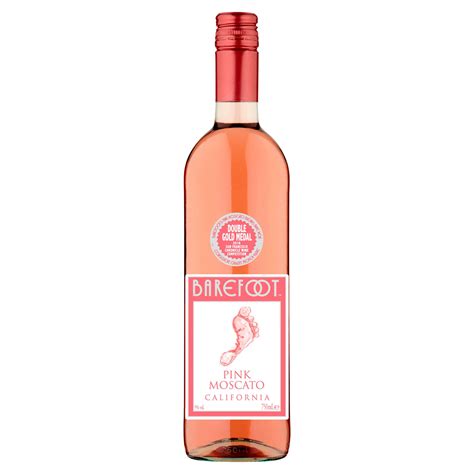 Barefoot pink moscato. Barefoot Pink Moscato is packed with the full flavours of juicy cherries, tart raspberries, and sweet pomegranates. Finished with hints of jasmine and Mandarin oranges. Pink … 
