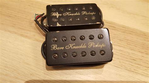 Bareknuckle pickups. The tone is hollow and woody with tight, punchy, bottom-end snap and crisp, clear highs. Both chording and single note playing is wonderfully percussive and the moderate vintage output is perfect for extra cut with a slab board neck. 