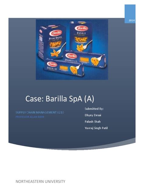 barilla spa case solution