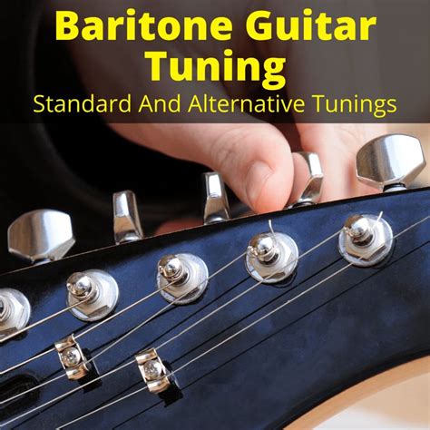 Baritone guitar tuning. While standard guitars are typically tuned to E-A-D-G-B-E (from low to high), baritone guitars are tuned lower to B-E-A-D-F♯-B or sometimes even lower to A-D-G-C-E-A. … 