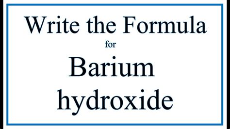 Barium hydroxide formula. Barium hydroxide is a chemical compound with the formula Ba (OH)2. It is a white crystalline solid that is highly soluble in water. Barium hydroxide is commonly used in laboratories and industries for various applications. It is used as a reagent in analytical chemistry, particularly for the detection of carbon dioxide. 