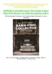 Read Barn Find Bonanza Tom Cotters Best Barn Find Stories By Tom Cotter