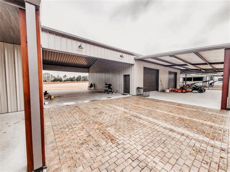 Barndo with breezeway. ... breezeway. Main Level. The Ranch Hand Barndominium floor plan 002. 2nd Floor. The island kitchen provides plenty of work space and includes a veggie sink and a ... 