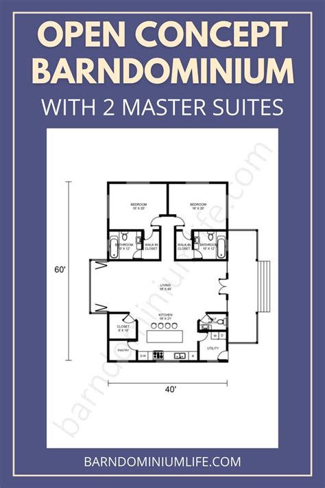 Barndominium with 2 master suites. Building your dream barndominium can be a big undertaking with a lot of variables. However, if you have a solid plan in place and have prepared, you can make the process as easy as possible. To help you get started, we have put together a complete list of barndominium floor plans with 2 master suite... 