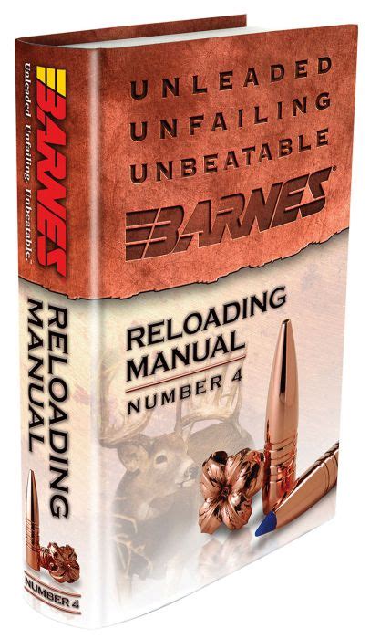 Barnes reloading manual 5 pdf Barnes' Reloading Manual 4th Edition is a reloading manual that provides an up-to-date guide for loading Barnes Bullets. The manual which has a distinctive embossed and debossed cover, features full color illustrations throughout.More than 200,000 rounds were fired in testing the loads contained in the manual..