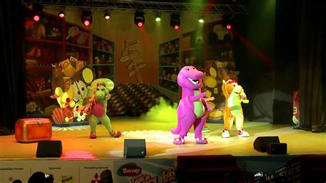 Though Barney was most successful on television and video, the purple dinosaur has toured the country and even the world, on stage show tours and personal appearances. Barney in Concert (1991) Barney Live! in New York City (1994) Barney's Big Surprise (1996-1998) Barney's Musical Castle (1999-2001) Barney's Colorful World (2003-2004) …. 