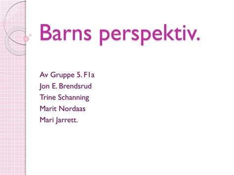 Barns perspektiv
