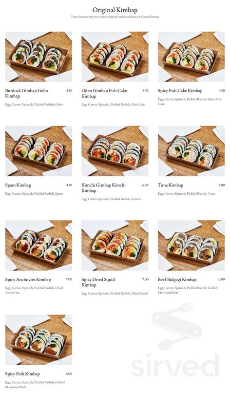 Baro baro kimbap menu. A lot of the kimbap served here is premade, so at Baro Gimbap you will usually get your order in your hand very fast, and at a pretty decent price considering the … 