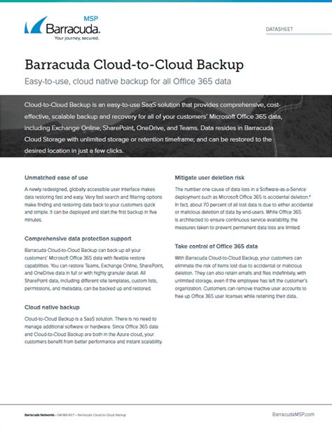 Barracuda Secure Cloud Data Backup Datasheet Manualzz