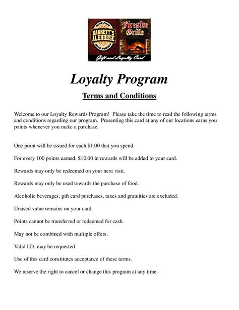 Barretts Loyalty Program Terms & Conditions by Issuu