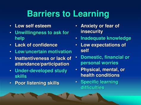 Barriers To Learning