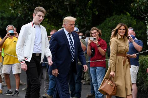 The Trump family left D.C. this morning to visit parts of Alabama hit by tornadoes. Barron, 12, towered over his mother in a $368 blue Polo Ralph Lauren coat.... 