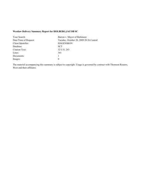 Barron v. Mayor of Baltimore Date/Time of Request