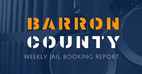 Barron weekly bookings. Barron County Weekly Jail Bookings Report - Oct. 3, 2023 . This week's Jail Bookings Report from the Barron County Sheriff's Office. DrydenWire.com . 