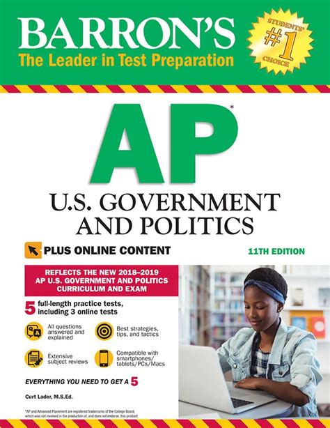 Read Barrons Ap Us Government And Politics With Online Tests By Curt Lader