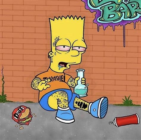 Bart Simpson Swag 420 Cartoon Wallpaper - Smoke Weed Iphone …