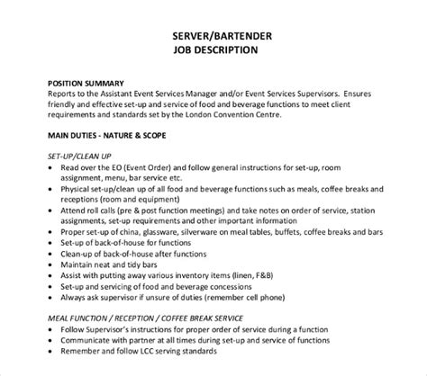 Bartender Job Application Example Universal Network
