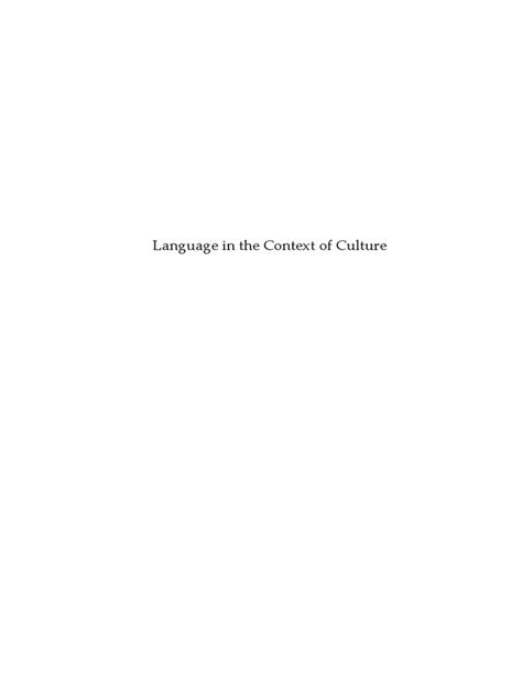 Bartminski Language in the Context of Culture