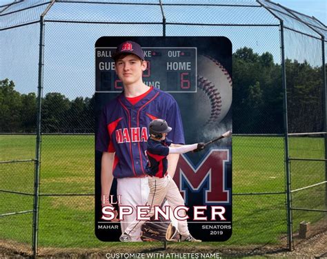 Baseball Banner Template for and a tutorial showing Etsy