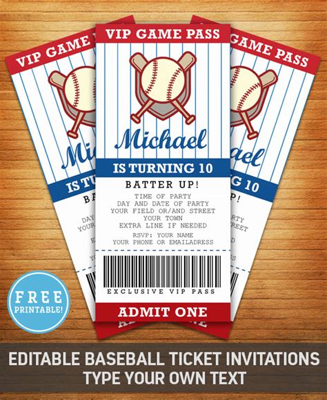 Baseball Birthday Party Invitation - Free Printable - M. Gulin