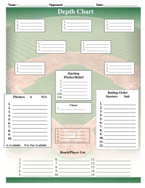 Baseball Depth Chart Template Form Fill Out and Sign Printable PDF
