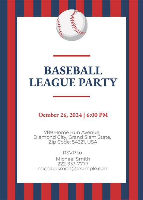 Baseball Invitation Template [Free PDF] Word PSD InDesign Apple