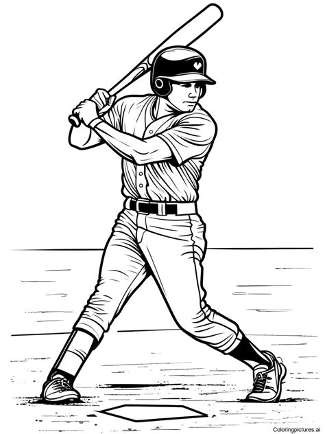 Baseball Player Coloring Shee