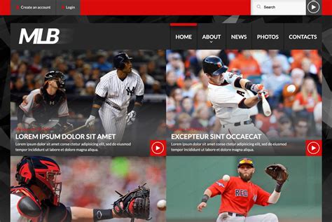 Baseball Web Templates