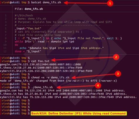 Bash/KSH Define Delimiter (IFS) While Using read Command nixCraft
