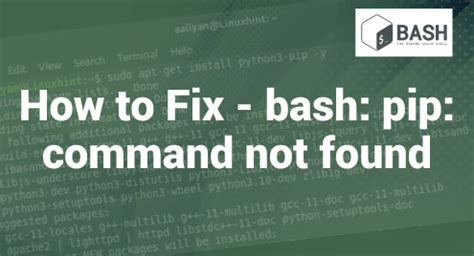 Bash pip command not found arch linux. 5.  Let&lsquo;s quickly install ...