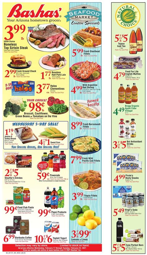 Bashas near me weekly ad. Weekly Ad; Savings & Promotions. Weekly Ad; Personal Thank You Account; Promotions & Sweepstakes; Senior Discount; Coupon Policy; Birthday Club; What’s In Store. Chef’s Entrées; ... Bashas’ Supermarket: Thornydale & Cortaro. 8360 N. THORNYDALE RD TUCSON AZ 85741 United States. Phone: 520-744-4488. AT THIS LOCATION. … 