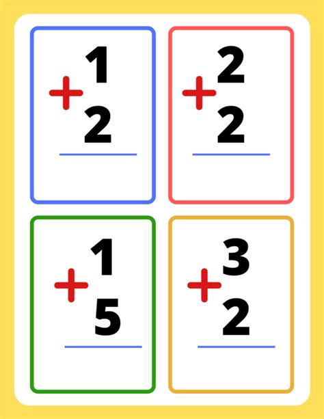 Basic Addition Flash Cards Addition flashcards, Flashcards, Math