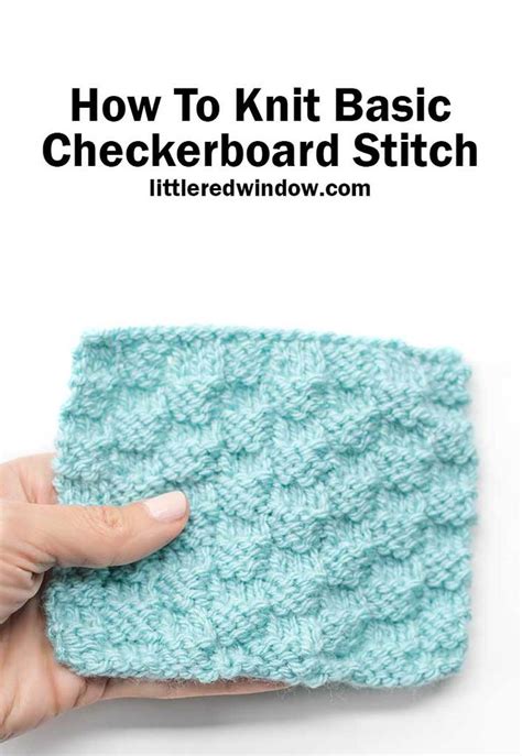 Basic Checkerboard Stitch Knitting Pattern Easy How To for Beginners