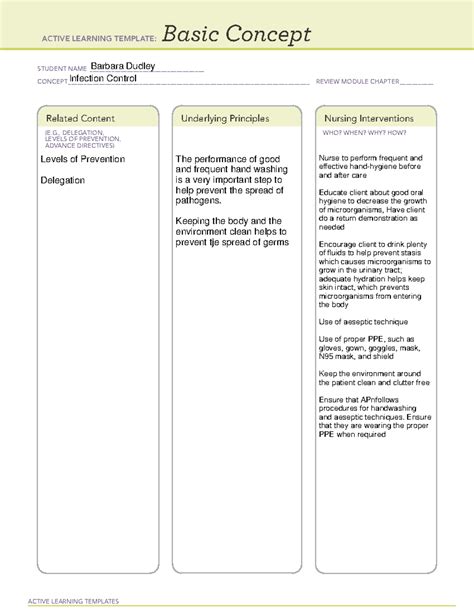 Basic Concept Infection Control Completed ACTIVE LEARNING TEMPLATES