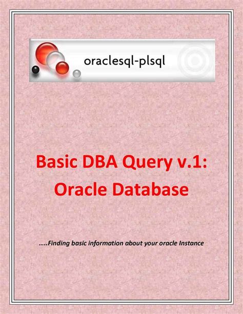 Basic DBA Query v 1 Oracle Database