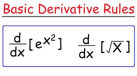 Basic Differentiation Rules For Derivatives - YouTube