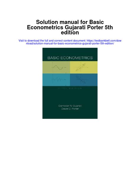 Basic Econometrics 5th Edition Solution Gujarati